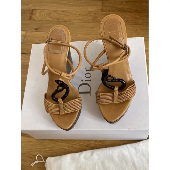 Christian Dior Samourai Wedge Shoes Beige Size 10.5 US 40.5 EUR New in Box - Picture 1 of 1